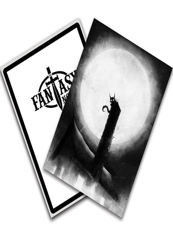 Fantasy North - Cat on The Chimney - Inked Moonlight Horror Series - 100 Textured Matte TCG Card Sleeves - Fits Magic MTG Commander Pokemon and Other Card Games - Playing Card Sleeves - Image 3